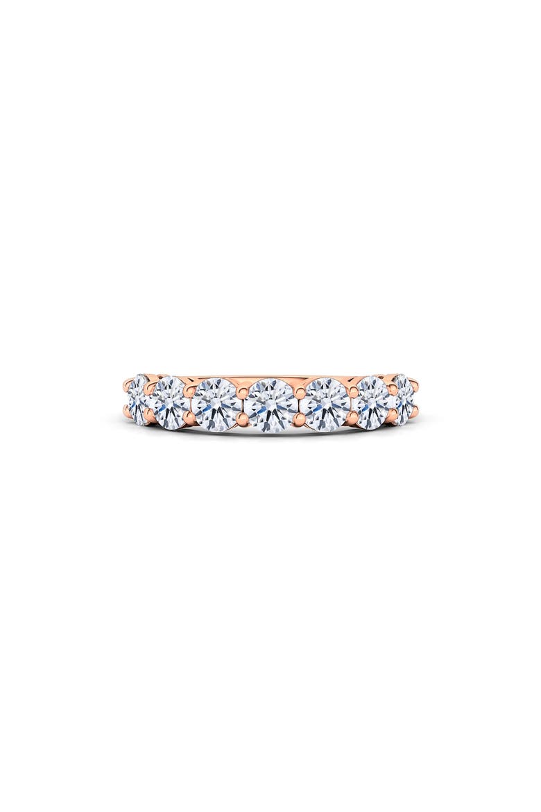 Half Round Cut Lab Grown Diamond 18K Gold Eternity Band Ring, Main, color, ROSE GOLD