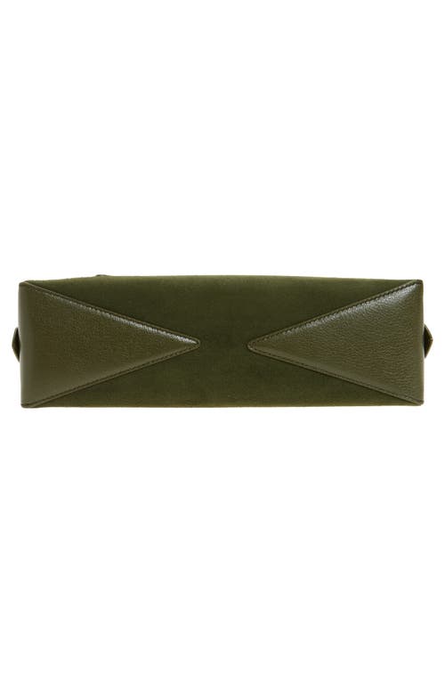Alaïa Small Le Teckel Suede East/west Shoulder Bag In Green