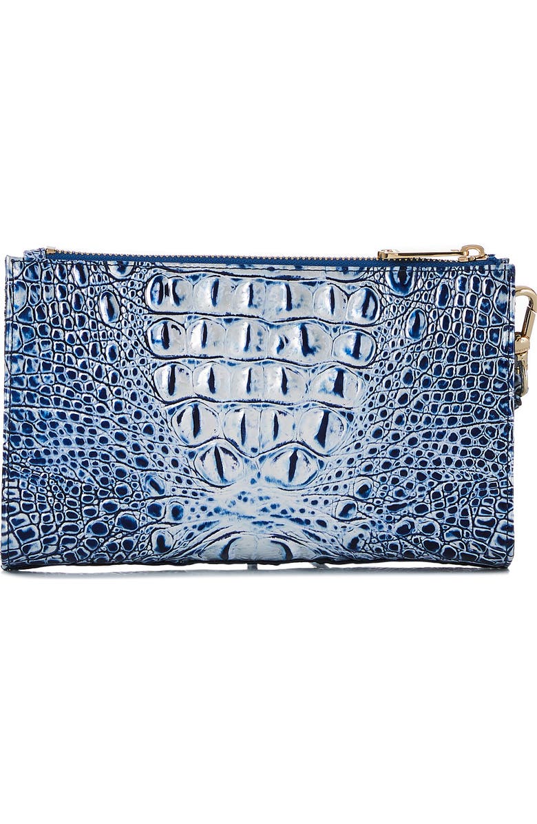 Brahmin Daisy Croc Embossed Leather Wristlet, Alternate, color,
