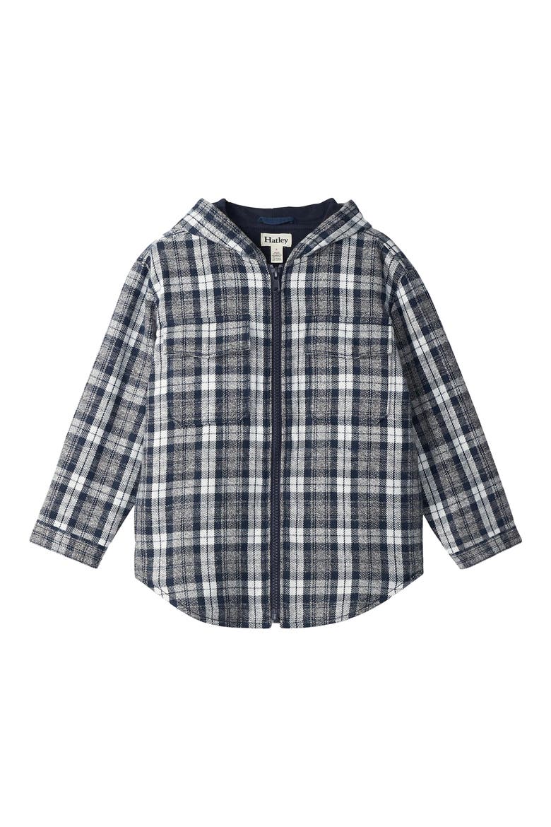 Kids' Salute Plaid Cotton Flannel Zip-Up Hoodie, Main, color, SALUTE