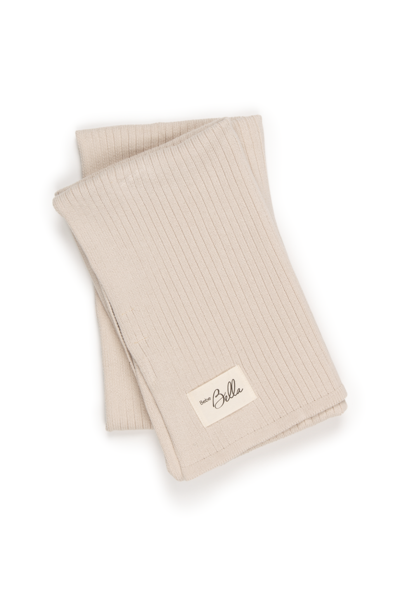 Bebe Bella Bella Rib Knit Blanket, Main, color, Dark Almond