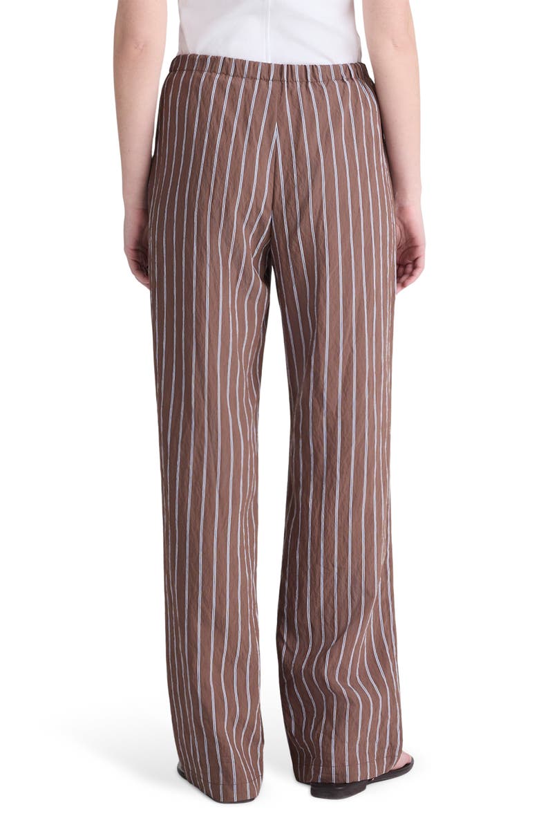 Madewell Stripe Pull-On Pants, Alternate, color, Brown Peri Twin Stripe