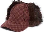 Steve Madden Rory Brushed Plaid Baseball Cap