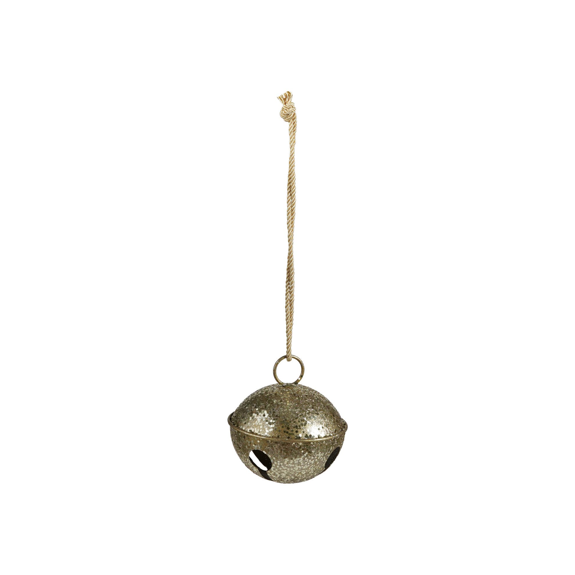 Olive Grove Glitter Iron Bell Ornament with Ribbon | Nordstrom