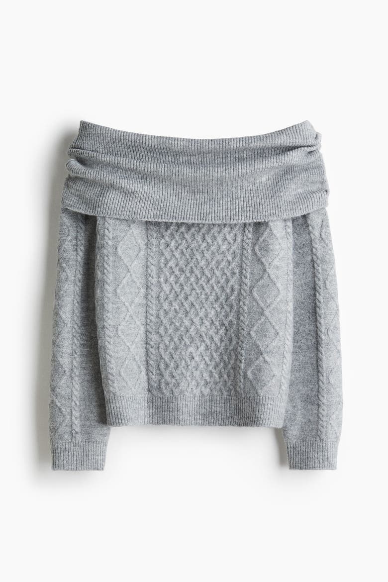 Off-the-shoulder Jumper, Alternate, color, Gray melange