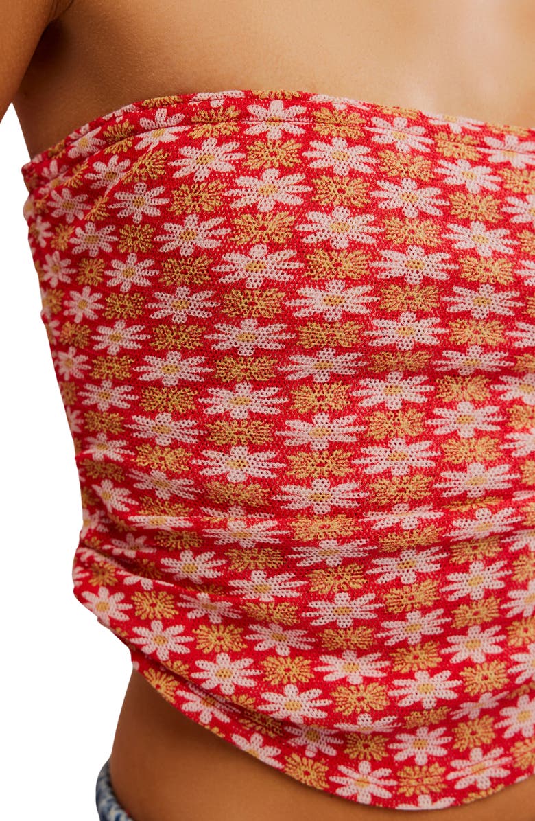 Boulevard Floral Cotton Knit Tube Top
