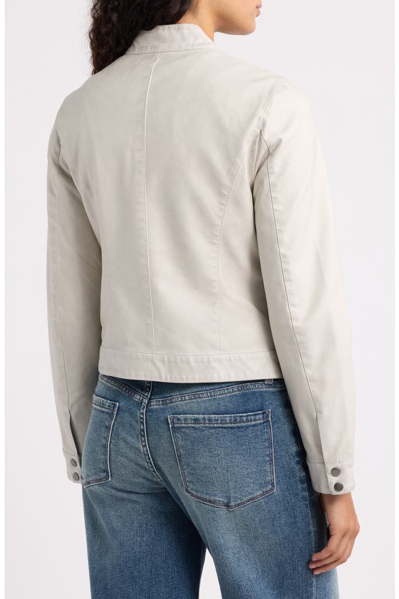 Alexis Faux Leather Moto Jacket, Alternate, color, WHITE