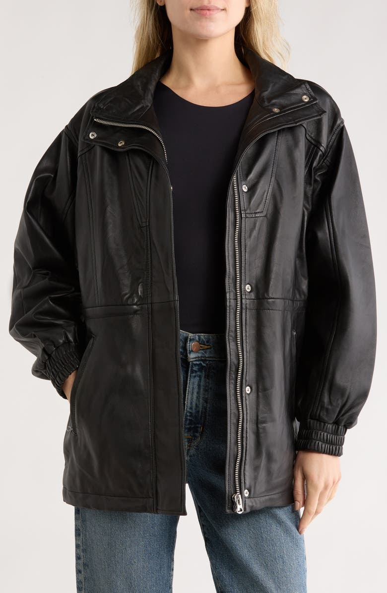 rag & bone Millie Leather Jacket, Main, color, 