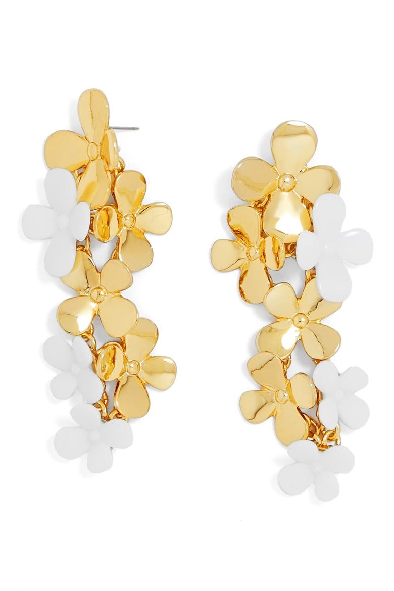 'Phlox' Drop Earrings, Main, color, WHITE