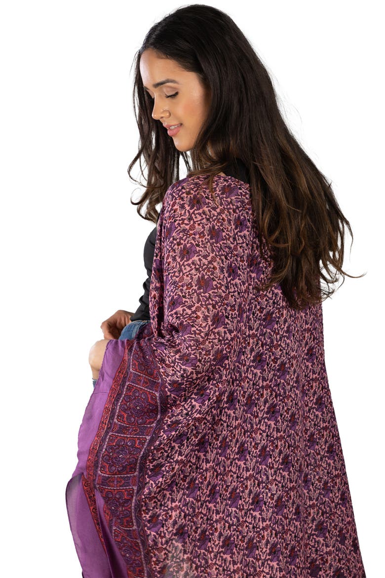 Printed Ruana, Alternate, color, PURPLE