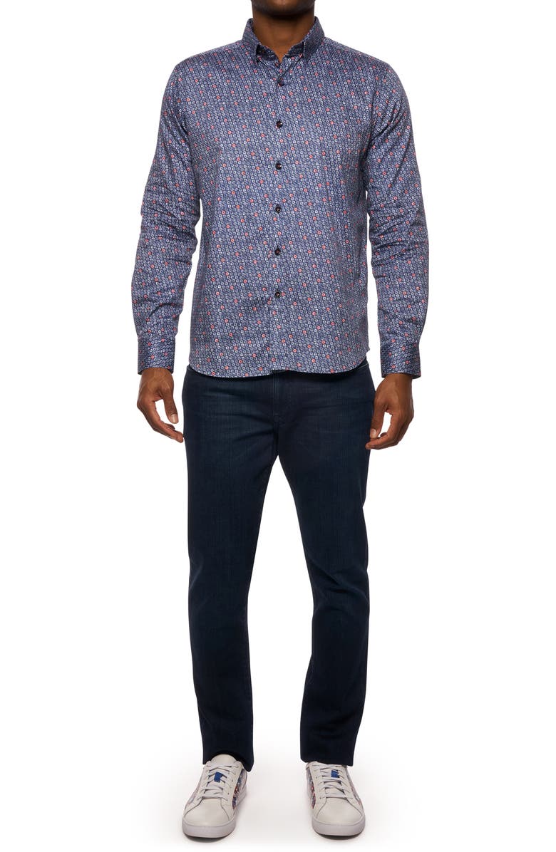 Robert Graham Priestley Ring Print Cotton Button-Up Shirt, Alternate, color, 