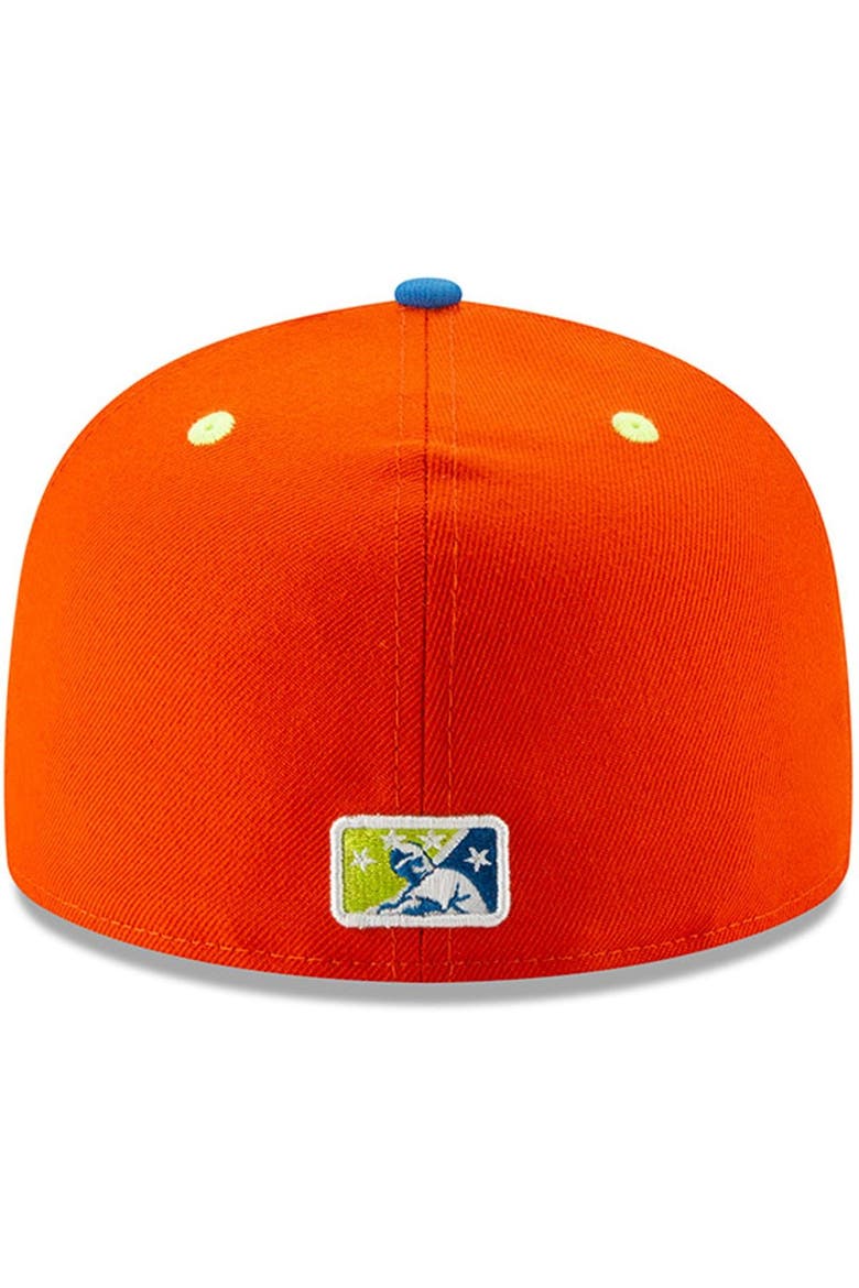 Men's New Era Orange/Blue West Michigan Calaveras Copa de la Diversion 59FIFTY Fitted Hat, Alternate, color, Orange