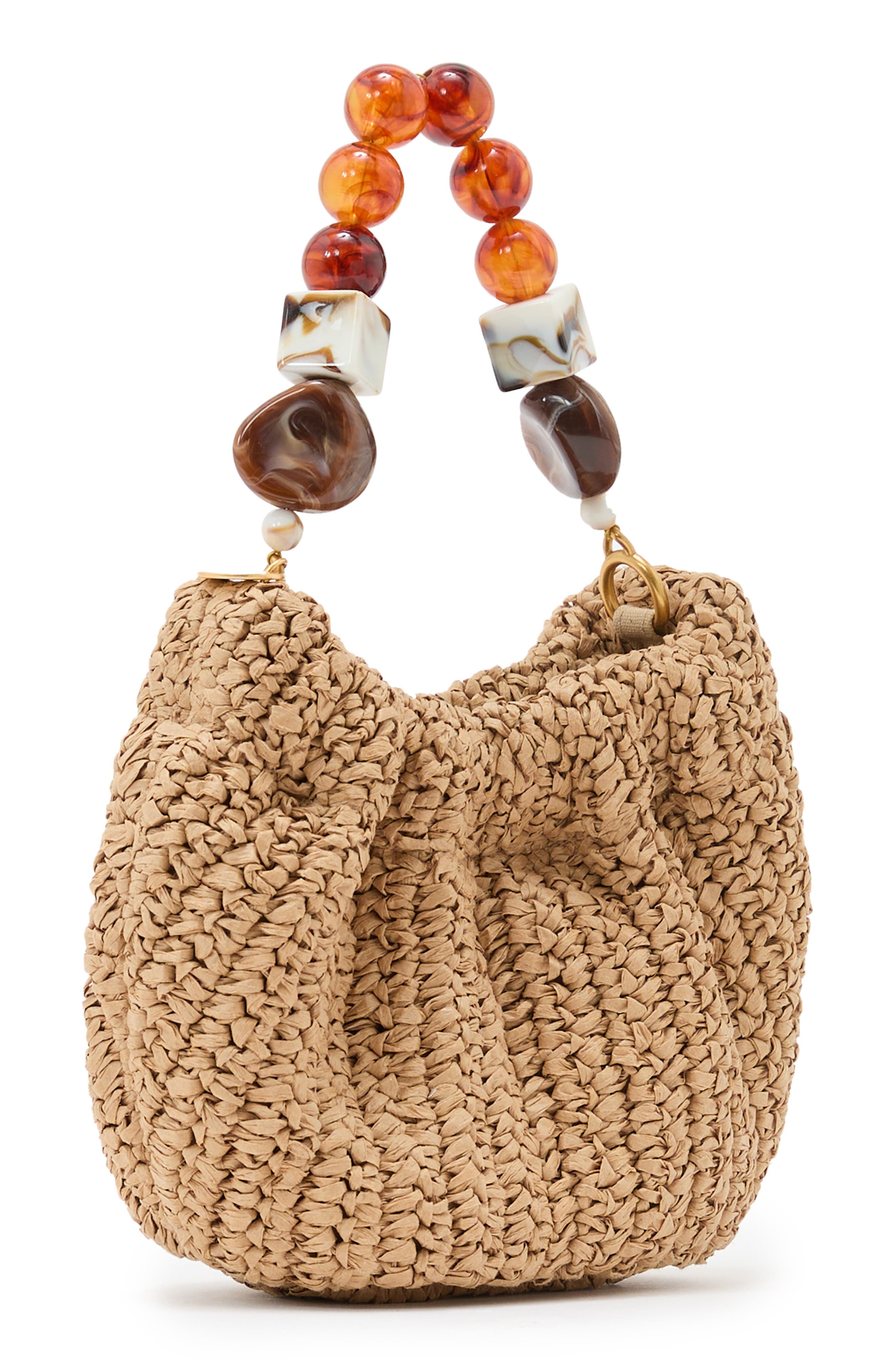 Reiss Erin Woven Straw Top Handle Bag, Alternate, color, Natural