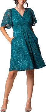 Kiyonna Starry Sequin Lace Cocktail Dress