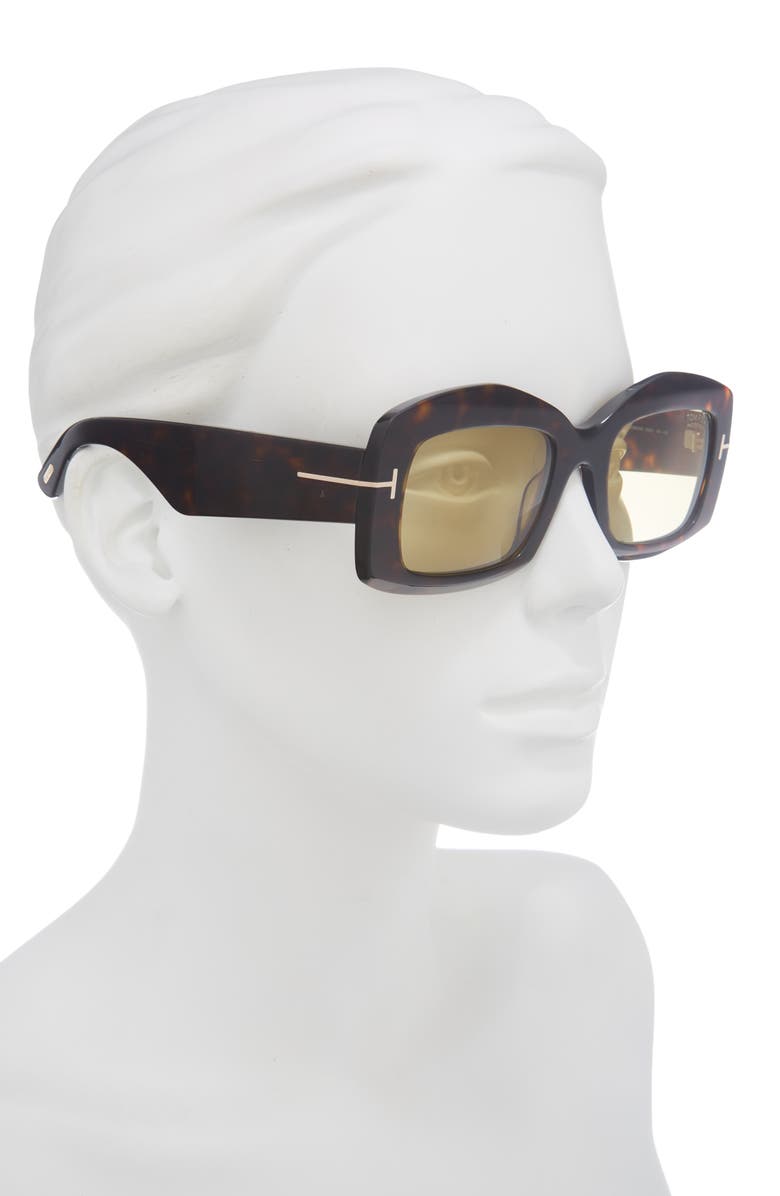 TOM FORD 83mm Square Sunglasses, Alternate, color, Dark Havana / Brown