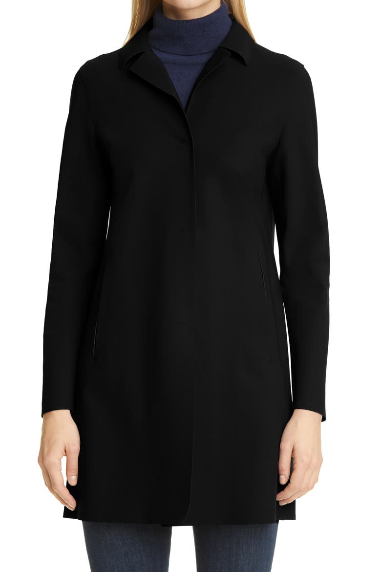 First Act Stretch Jersey Coat, Main, color, BLACK