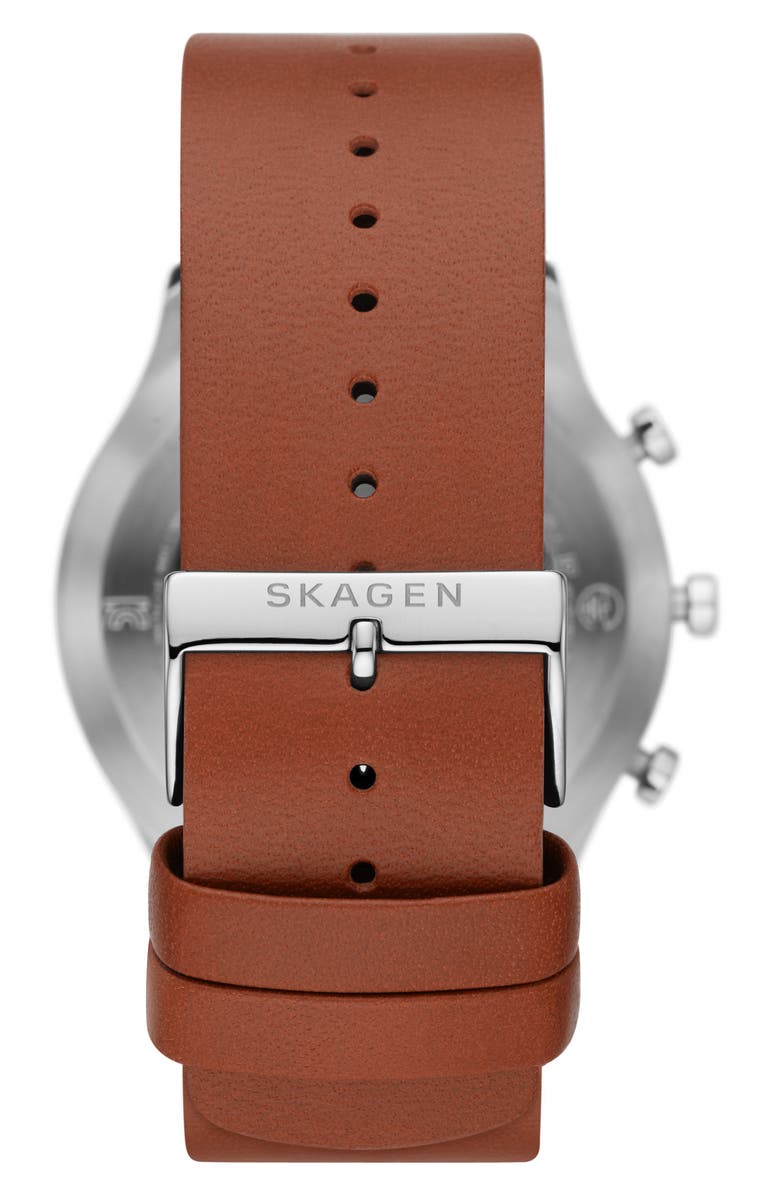 Skagen Jorn Hybrid HR Leather Strap Smart Watch, 42mm, Alternate, color, 