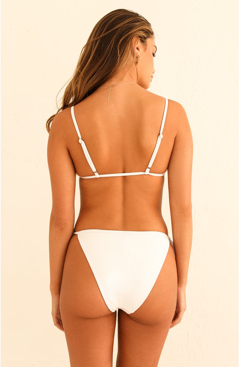 Dippin Daisys Audrey Cheeky Swim Bikini Bottom, Alternate, color, White Rib