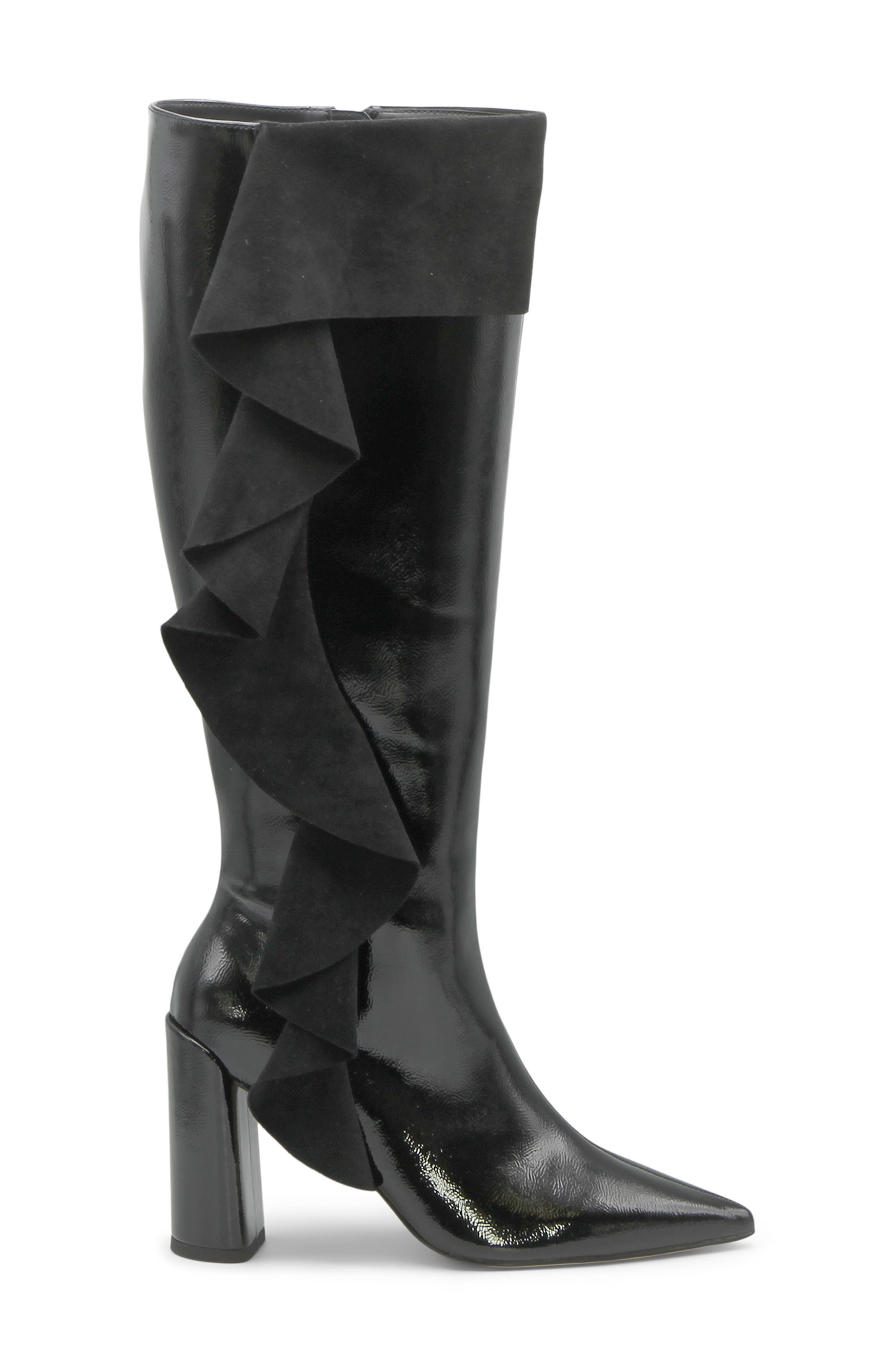 Charles by Charles David Viva Pointed Toe Knee High Boot, Alternate, color, Blackpatent