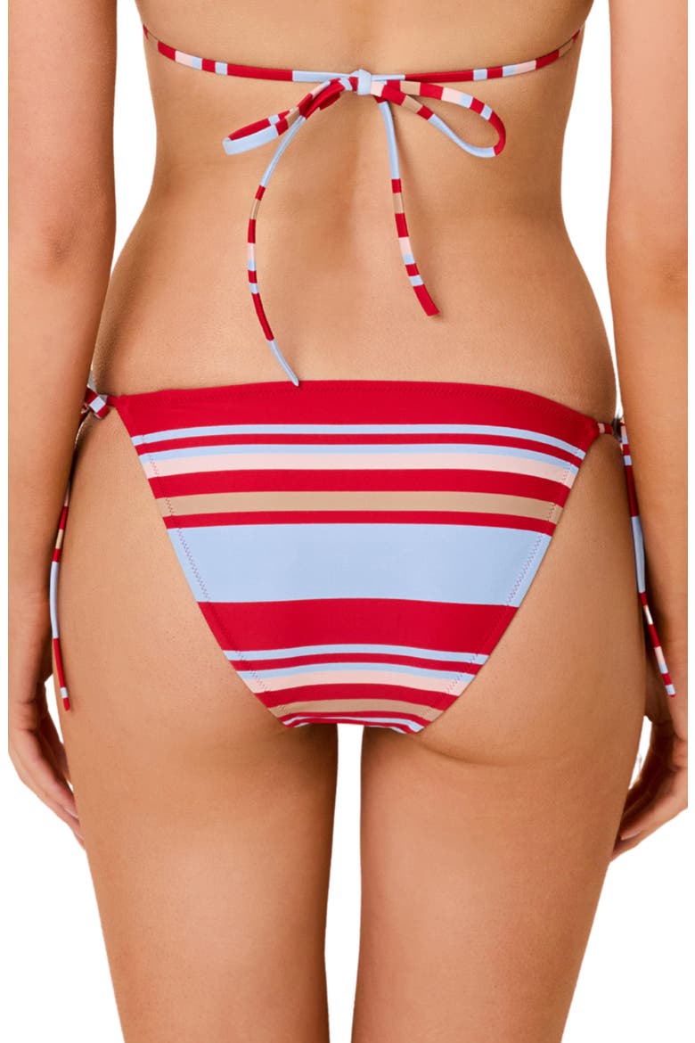 The Iris Side Tie Bikini Briefs, Alternate, color, CRANBERRY COPENHAGEN STRIPE