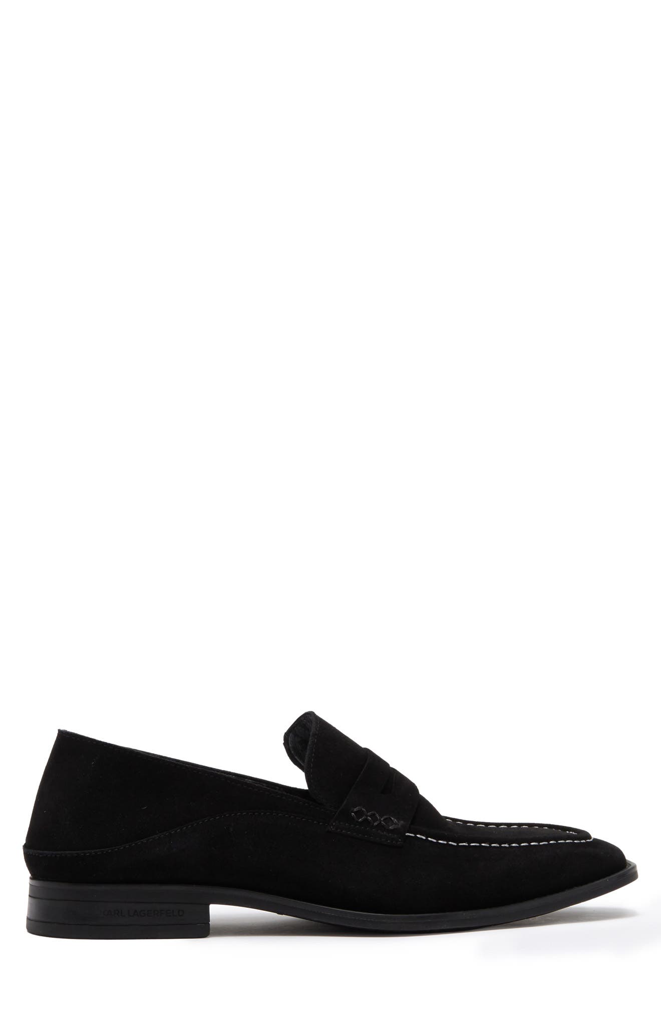 KARL LAGERFELD PARIS Suede Penny Loafer, Alternate, color, 