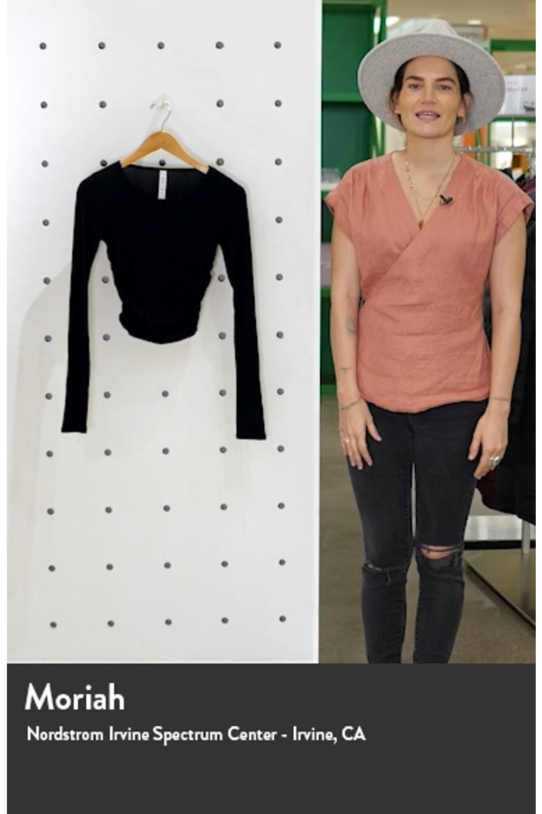 Gather Long Sleeve Rib Crop Top video