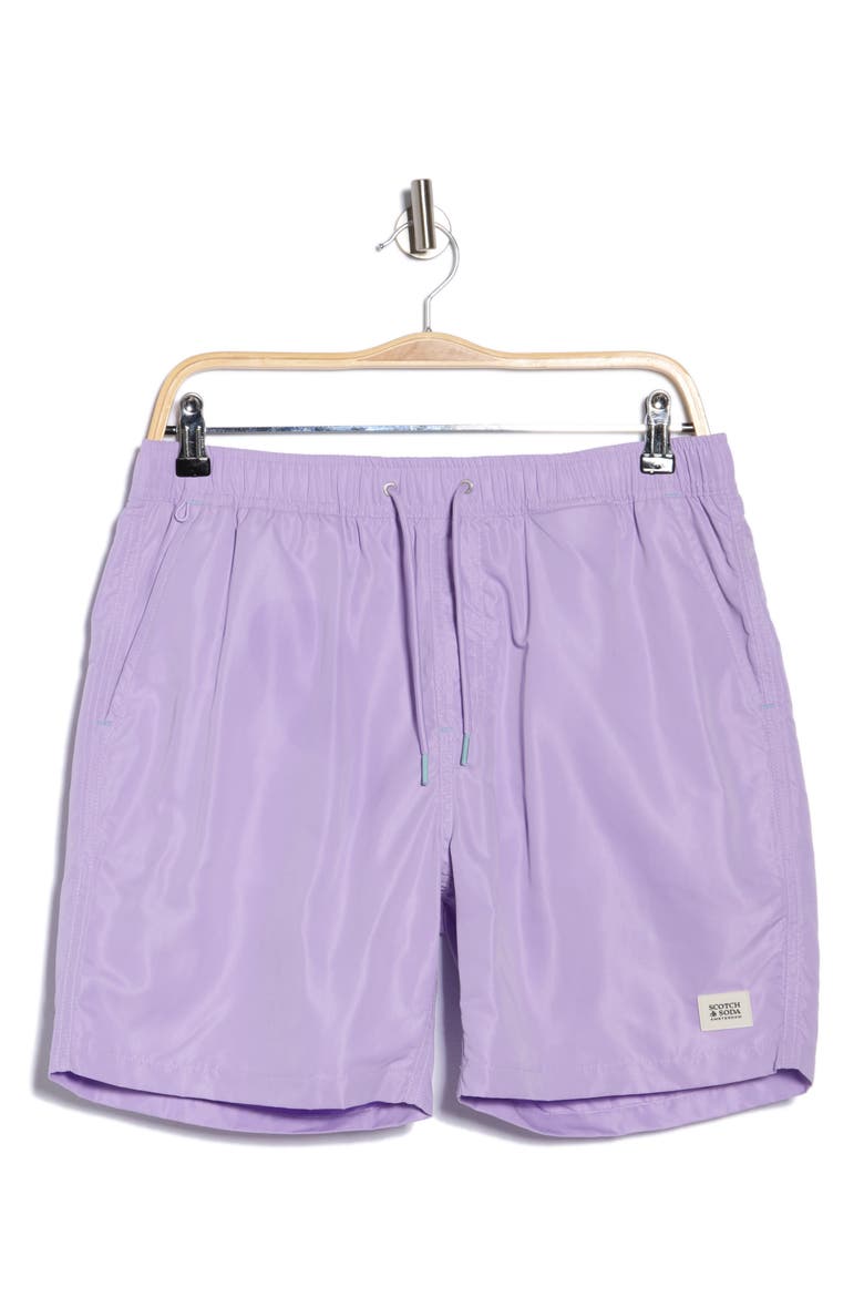 Stretch Swim Trunks, Alternate, color, BRIGHT LAVENDER