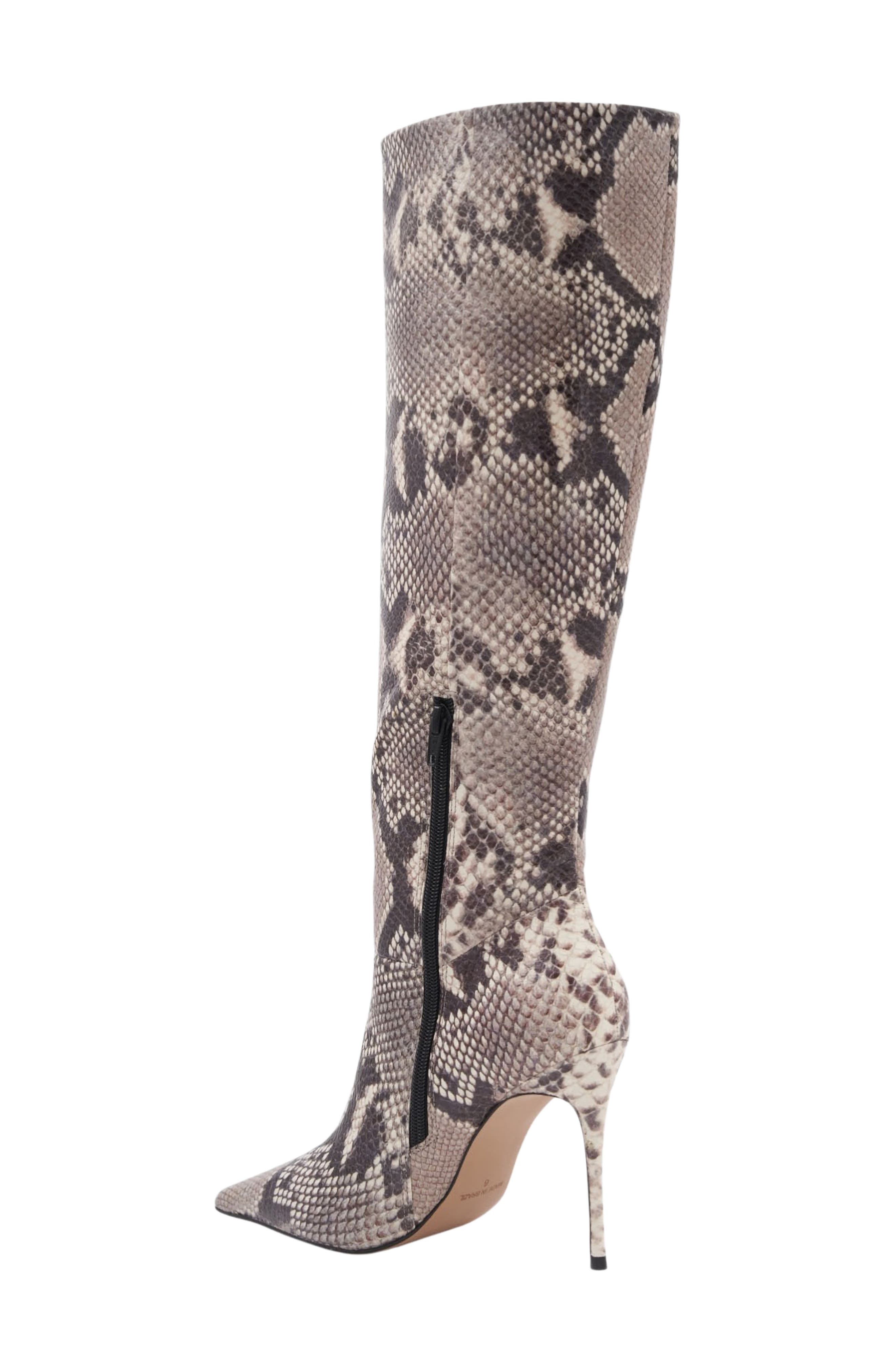 Imani Leather Knee High Boot, Alternate, color, PYTHON LEATHER
