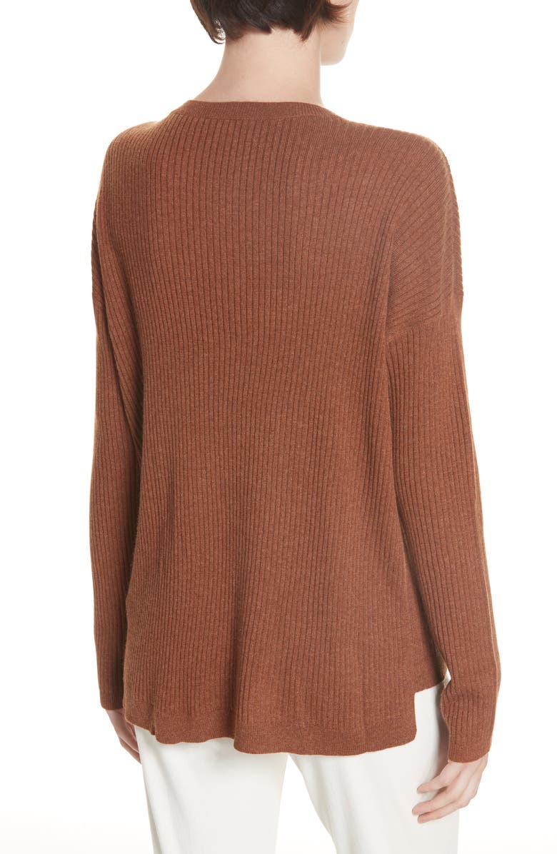 Eileen Fisher Boxy Ribbed Cashmere Sweater, Alternate, color, 