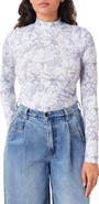 Scotch & Soda Print Mock Neck Top
