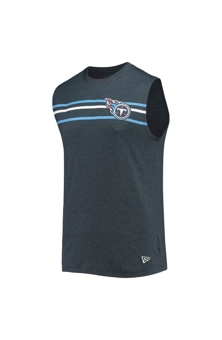 New Era Men's New Era Heathered Navy Tennessee Titans Brushed Sleeveless Tank Top, Alternate, color, Heather Navy