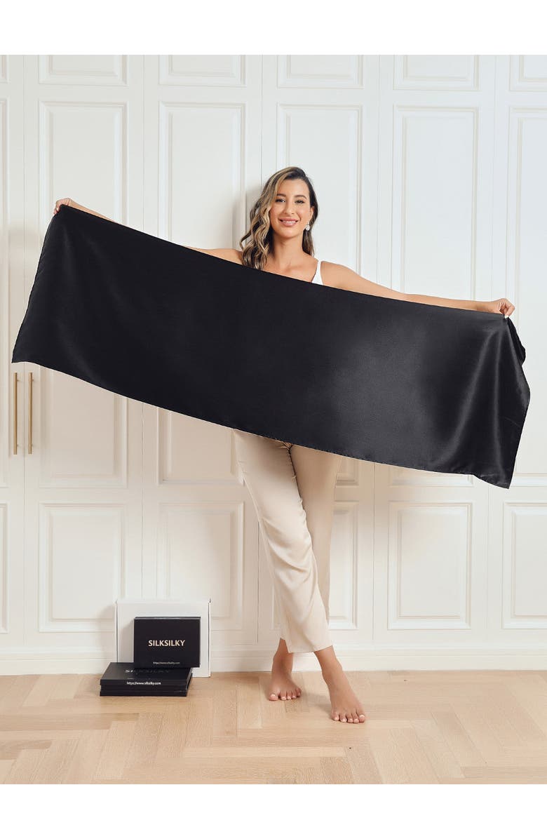 SILKSILKY Pure Silk Solid Color Rectangle Long Scarf/Shawl, Alternate, color,