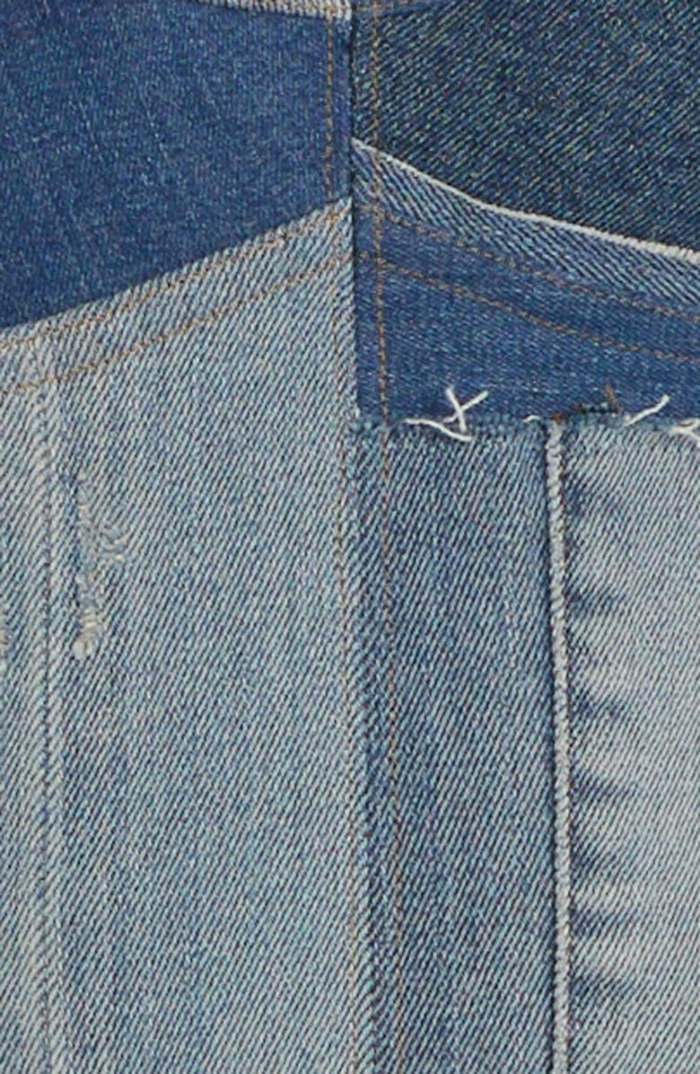 Dolce&Gabbana Denim Patchwork Bustier Top, Alternate, color, 