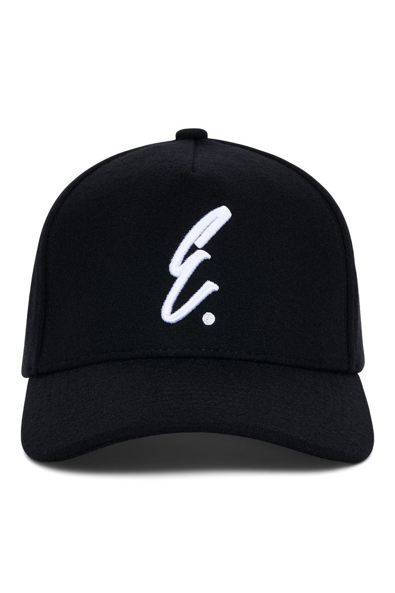 Logo Embroidered Wool Melton Snapback Hat, Alternate, color, BLACK