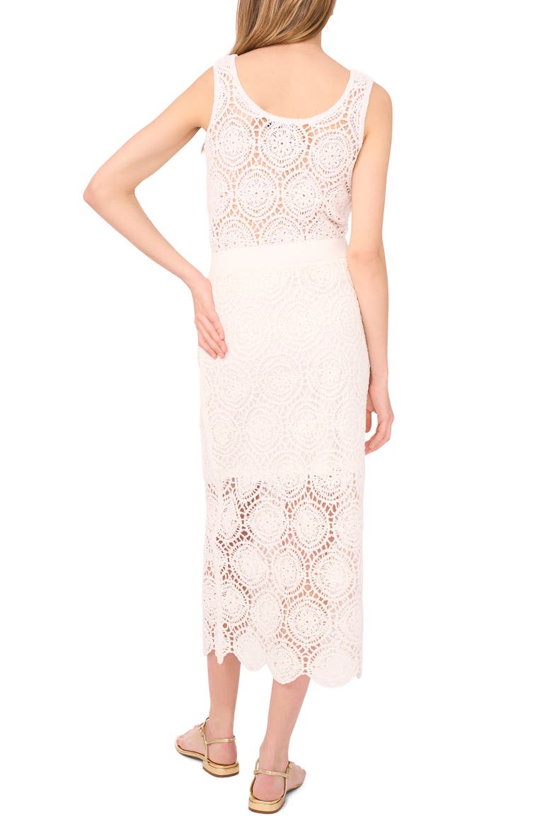 Crochet Stitch Cotton Midi Skirt, Alternate, color, ANTIQUE WHITE