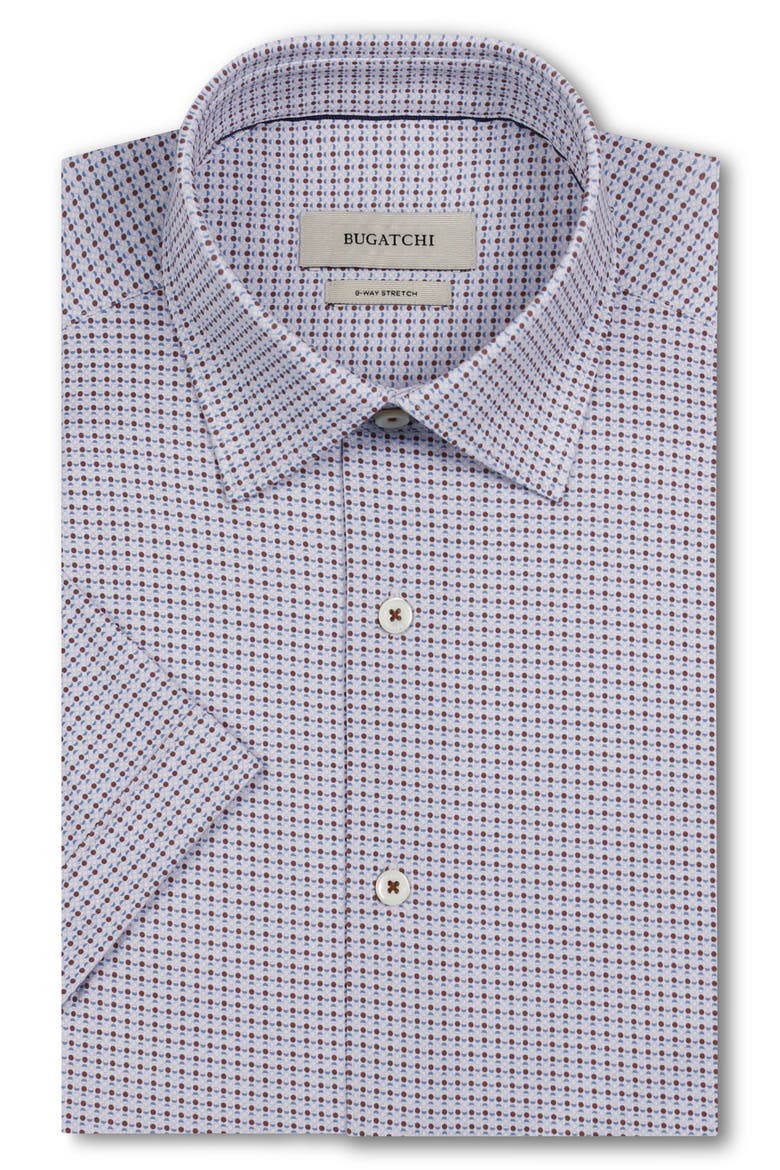 Miles OoohCotton® Neat Dot Print Short Sleeve Button-Up Shirt, Alternate, color, MOCHA