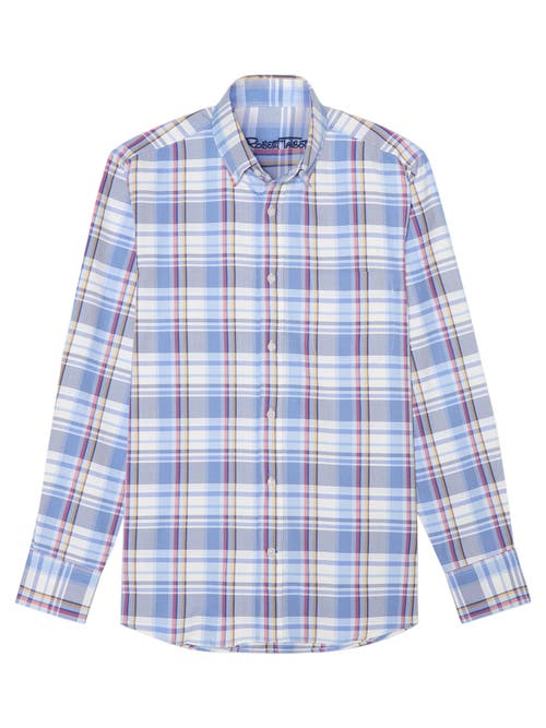 Robert Talbott Harrison Button Down Multicolor Plaid Oxford Shirt In Blue