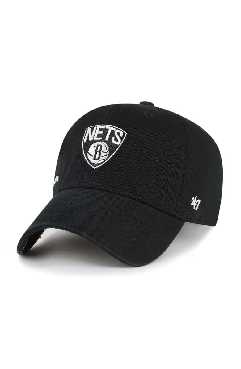 '47 Women's '47  Black Brooklyn Nets Confetti Undervisor Clean Up Adjustable Hat, Alternate, color, 