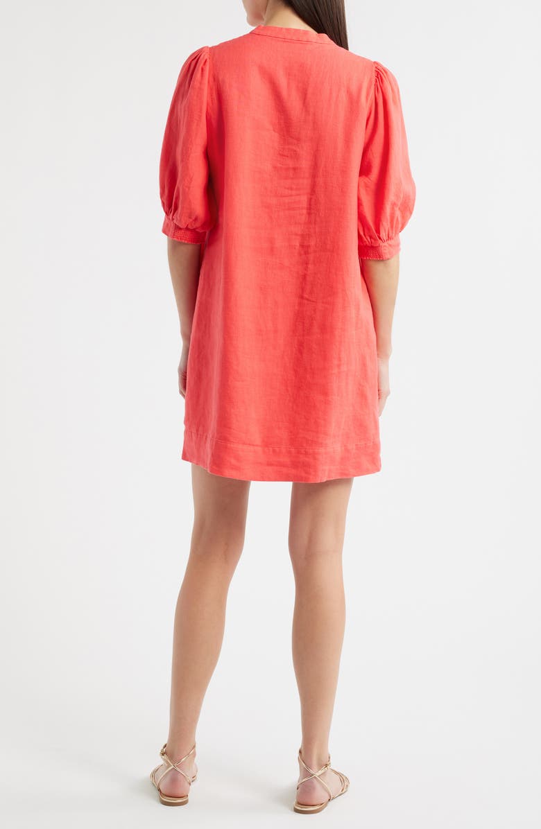 Lilly Pulitzer<sup>®</sup> Mialeigh Puff Sleeve Linen Dress, Alternate, color, Cane Coral