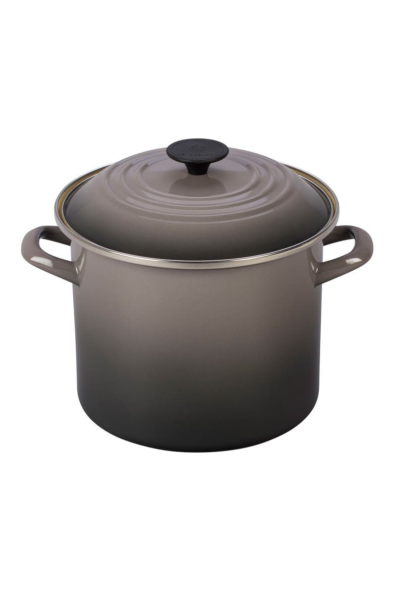 8-Quart Enameled Steel Stockpot, Main, color, OYSTER