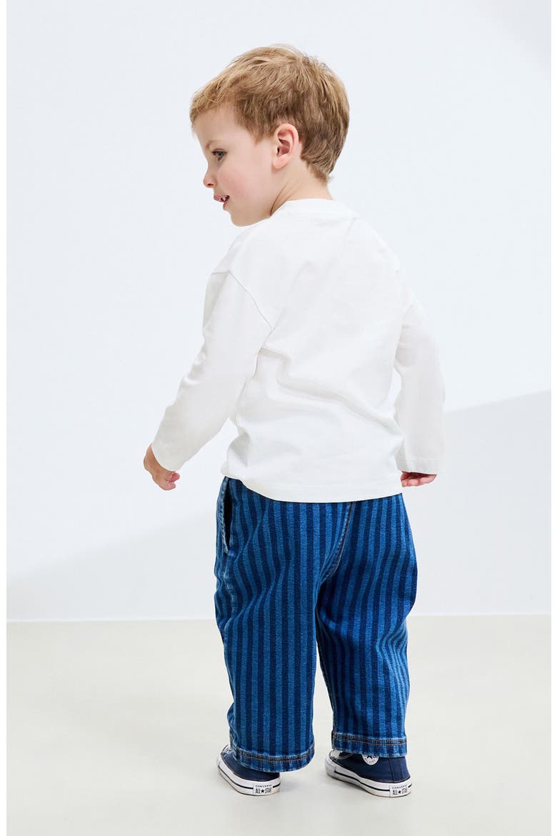 Kids' Stripe Wide Leg Jeans, Alternate, color, BLUE