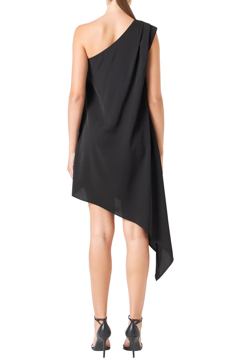 Endless Rose One-Shoulder Asymmetric Dress, Alternate, color, Black