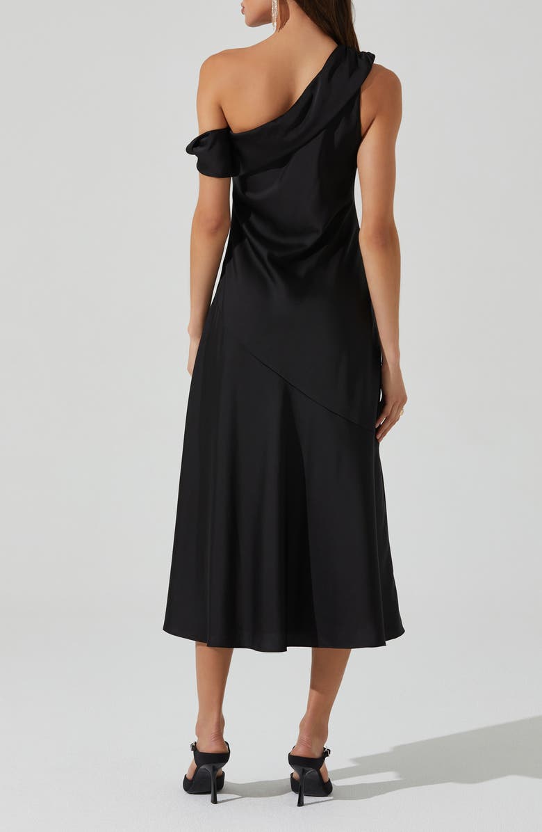ASTR the Label Orissa One-Shoulder Satin Midi Dress, Alternate, color,