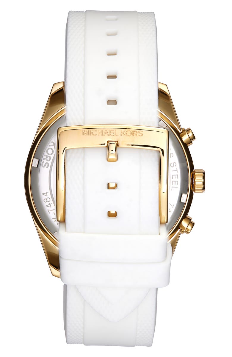 Michael Kors Hadyn Chronograph Silicone Strap Watch, 42mm, Alternate, color, 