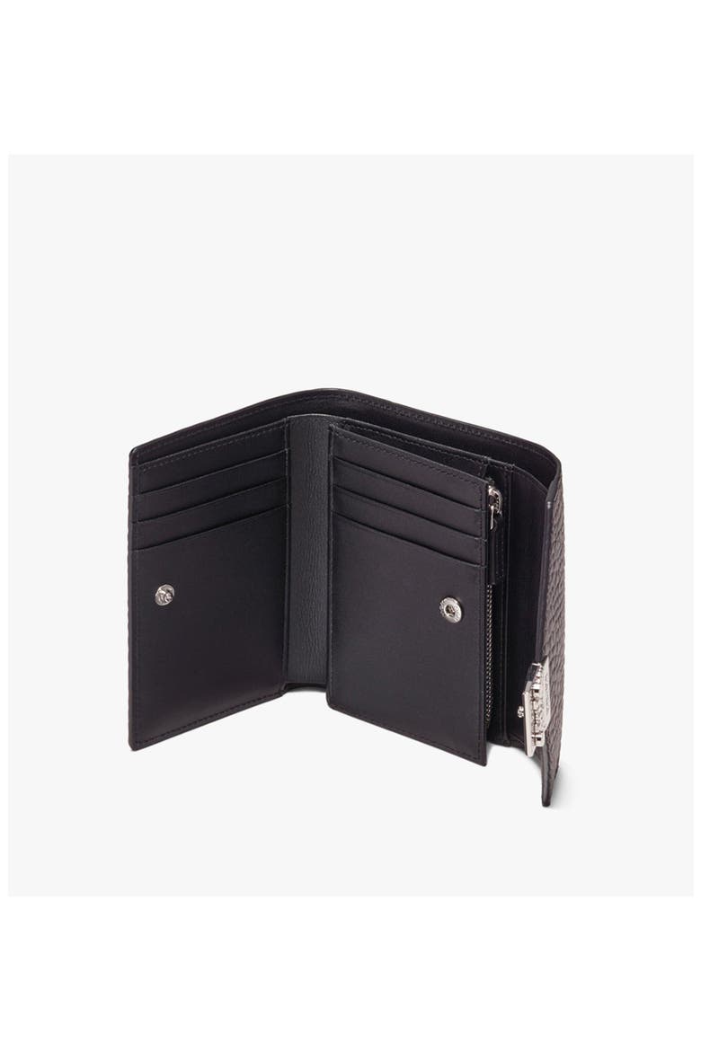 Tracy Three-Fold Wallet in Visetos, Alternate, color, Black