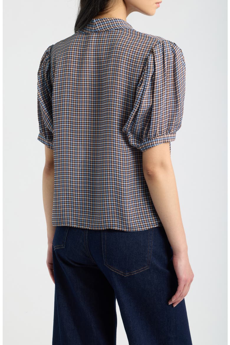The Sonnet Silk Blouse, Alternate, color, CHESTNUT MULTI PLAID