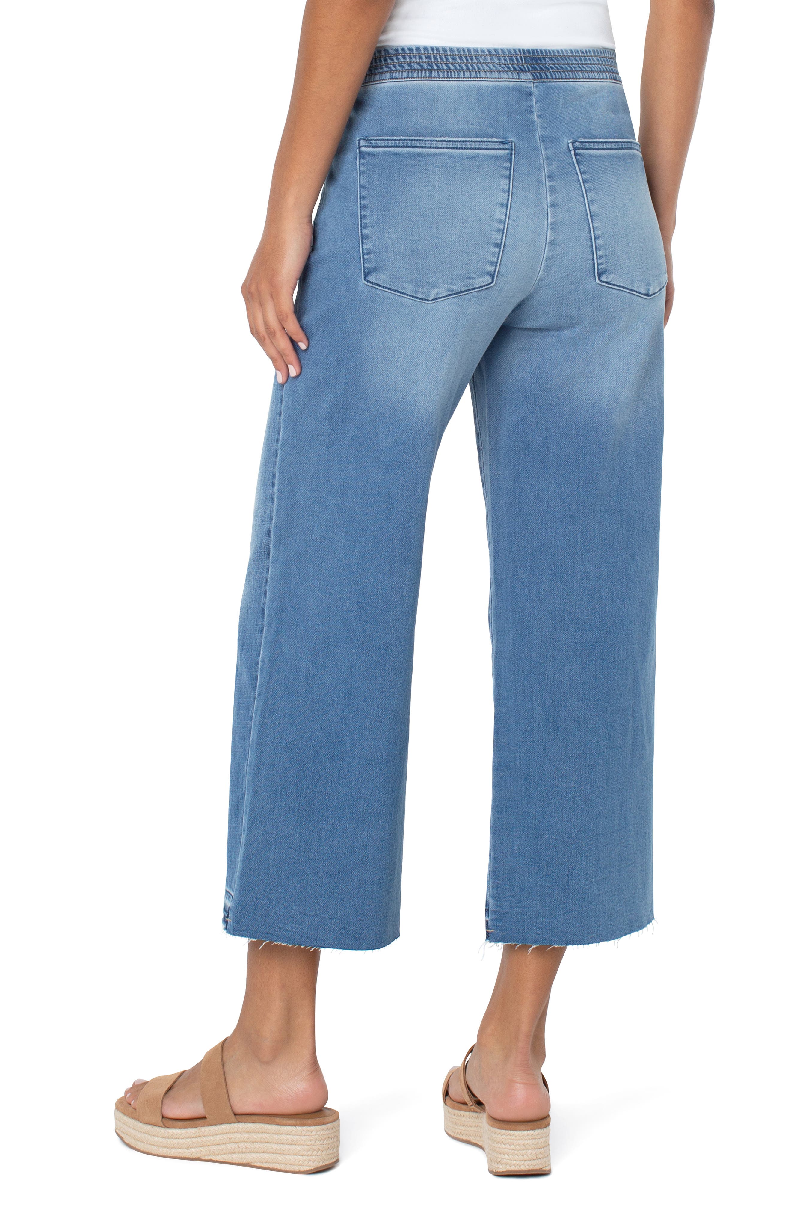 Liverpool Los Angeles Half & Half Knit Back Ankle Flare Leg Jeans ...