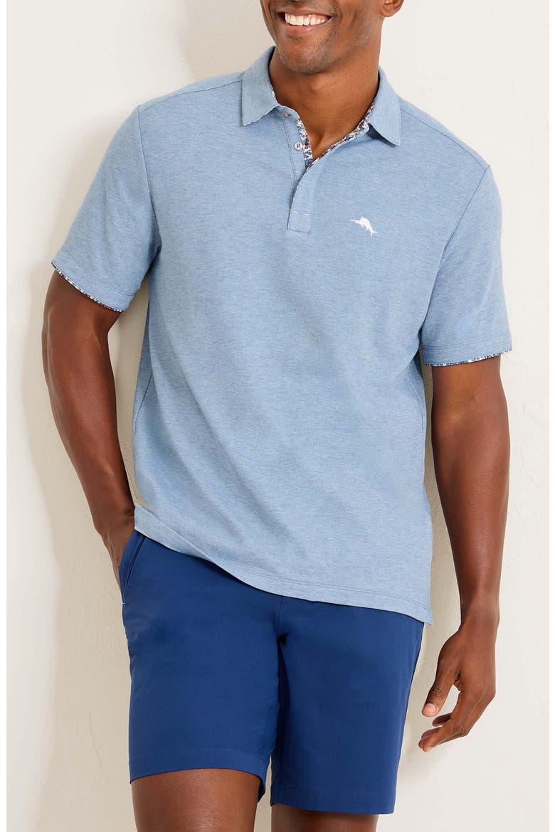 Santa Rosa Gardens Five O'Clock IslandZone® Polo, Alternate, color, MYSTIC BLUE HEATHER