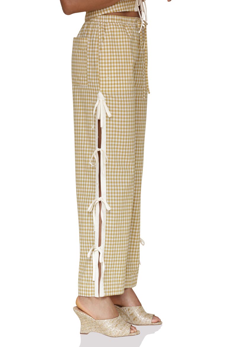 Side Tie Gingham Pants, Alternate, color, OLIO GINGHAM