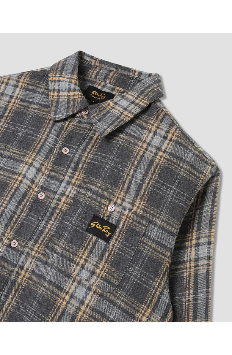 STAN RAY Plaid Flannel Button-Up Shirt, Alternate, color, Charcoal Plaid